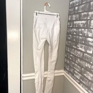 White Full Length Lululemon Leggings With Pockets